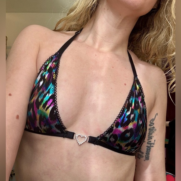 Rainbow Leopard Triangle Bralette - Picture 6 of 6